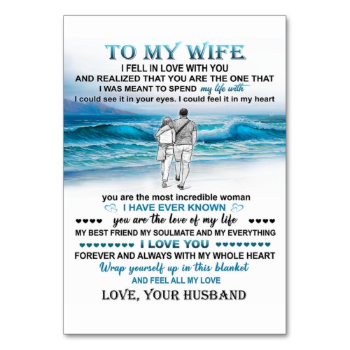 To My Wife Beach Gift Wife Birthday Couple Love Table Number