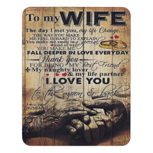 To My Wife Design Best Anniversary Gift Door Sign