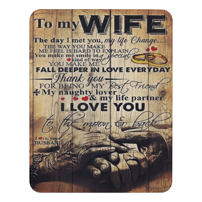 To My Wife Design | Best Anniversary Gift | Door Sign (Contemporary Vert)
