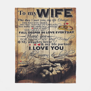To My Wife Design   Best Anniversary Gift   Fleece Blanket
