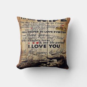 To My Wife Design Best Anniversary Gift Throw Pillow