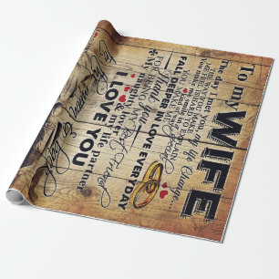 To My Wife Design Best Anniversary Gift Wrapping Paper
