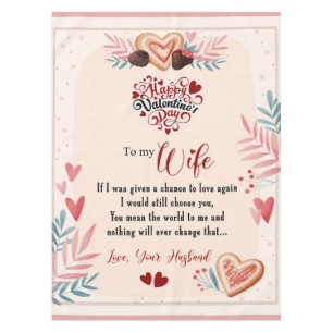 To My Wife Floral Valentine Gift FromHusband Tablecloth