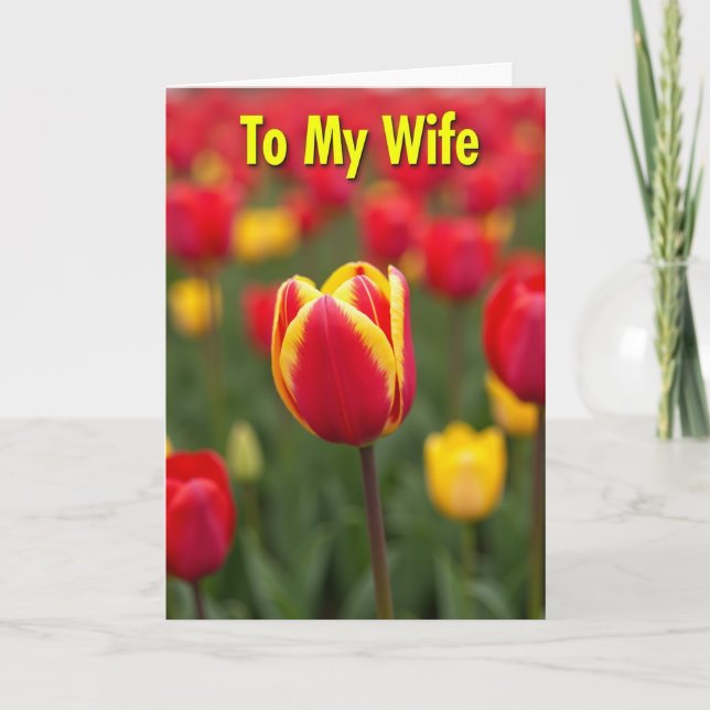 To My Wife Flower Card (Front)
