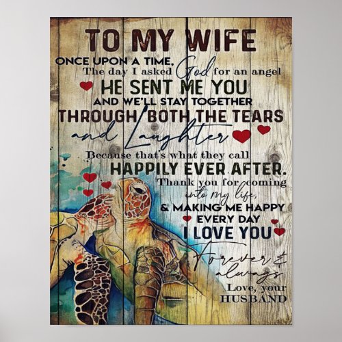 To My Wife Gift  Holiday Funny Gift Poster