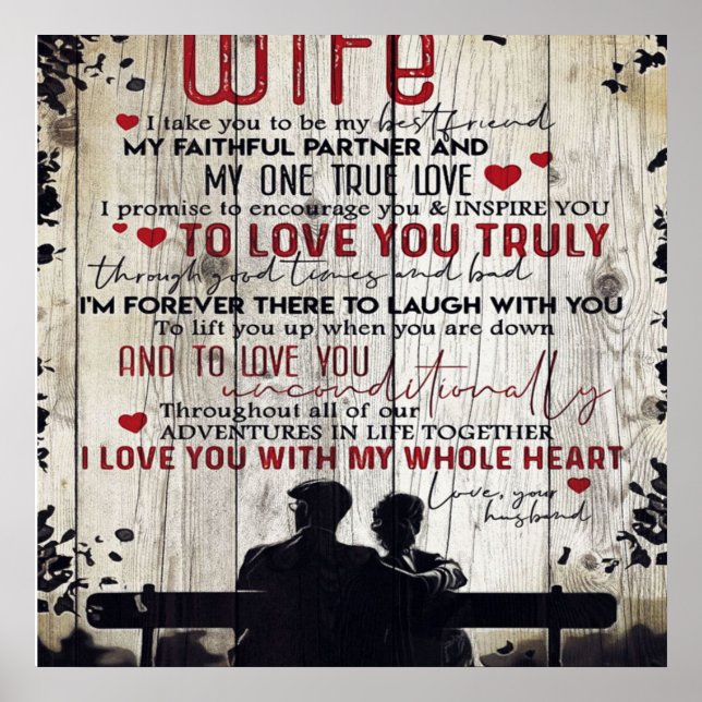 To My Wife Gift | Lovely Letter To Girlfriend | Poster (Front)