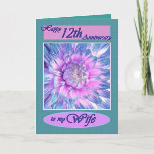 To My Wife - Happy 12th Anniversary Card