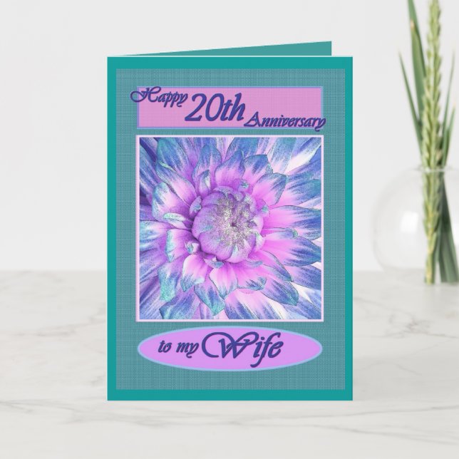 To My Wife - Happy 20th  Anniversary Card (Front)