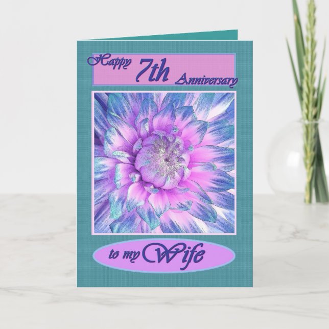 To My Wife - Happy 7th Anniversary Card (Front)