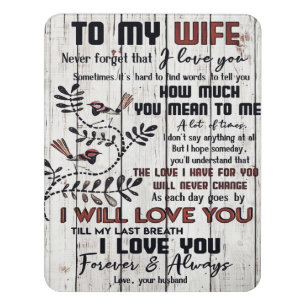To my Wife Home Decor Gift To My Wife Present Door Sign