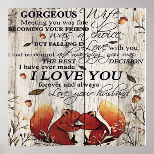 To my Wife Letter  Cute Gift For Your Wife Poster