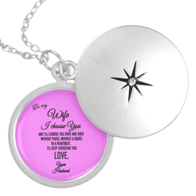 To my Wife Locket Necklace (Front)