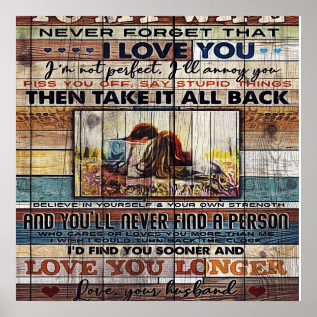 To My Wife, Mother Birthday Gift Letter , Poster (Front)