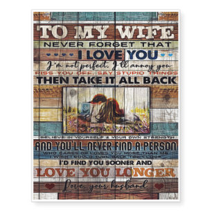 To My Wife, Mother Birthday Gift Letter , Temporary Tattoos