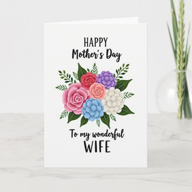 To My Wife Mothers Day Bouquet Card (Front)