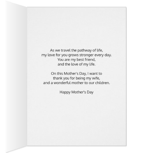 To My Wife, My Friend on Mother's Day (Inside (Right))