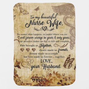To My Wife Nurse Love Letter Husband Valentine Day Baby Blanket