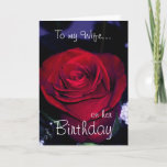 To my Wife on her Birthday-Red Rose Romantic Card