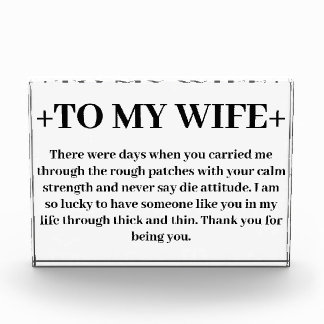 To My Wife Photo Block