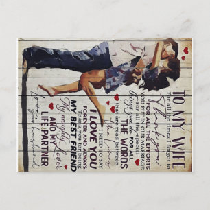 To My Wife Present   Love Quotes Present   Announcement Postcard