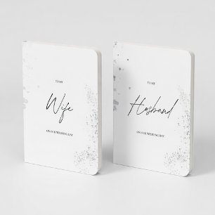 To My Wife & To My Husband Foil Wedding  Vow Books