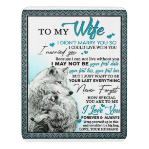 To My Wolf Wife Birthday Gift, Couple Wedding Gift Door Sign