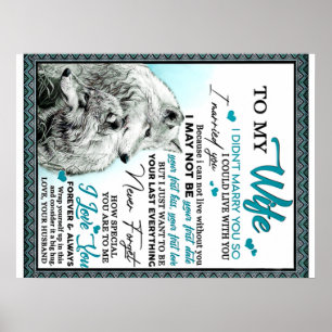 To My Wolf Wife Birthday Gift, Couple Wedding Gift Poster