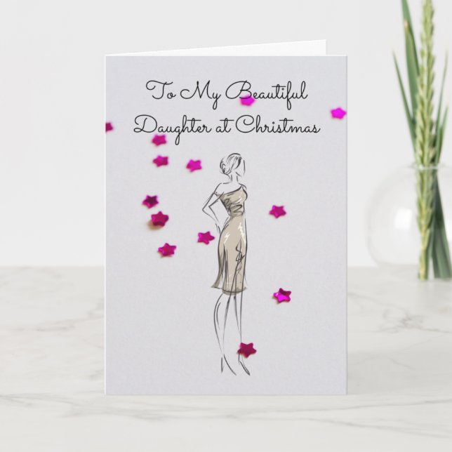 To My Wonderful Daughter at Christmas Holiday Card (Front)