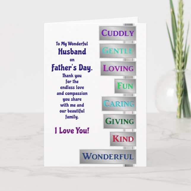 To My Wonderful Husband on Father's Day Card (Front)