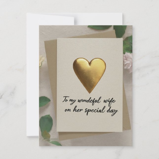  “To My Wonderful wife on her special day" Holiday Card (Front)