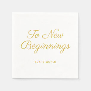 To New Beginnings Elegant Personalized Napkins