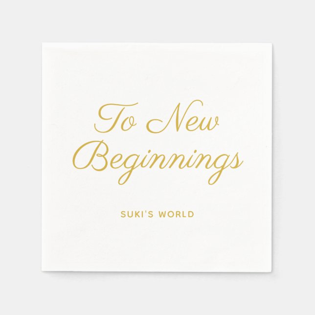 To New Beginnings Elegant Personalized  Napkins (Front)