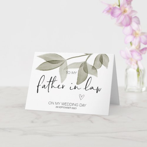 To New Father in Law Wedding Thank You From Bride  Card