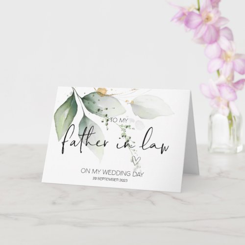 To New Father in Law Wedding Thank You From Bride  Card