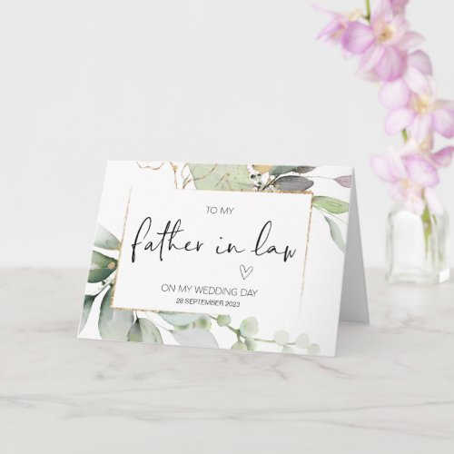 To New Father in Law Wedding Thank You From Bride  Card