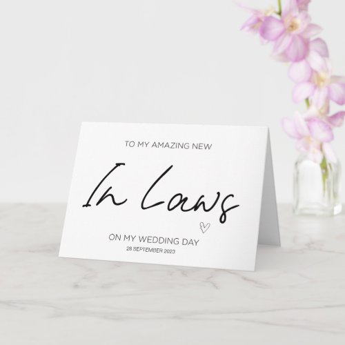 To New Parents in Law Wedding Thank You From Bride Card