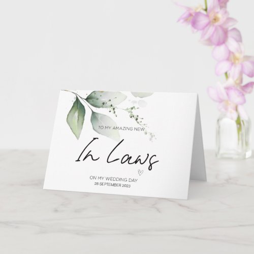 To New Parents in Law Wedding Thank You From Bride Card