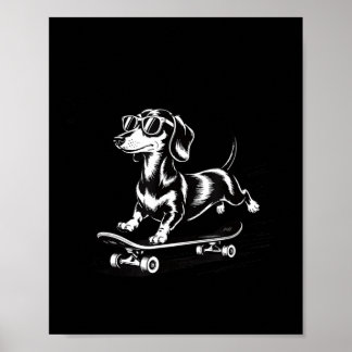 To Off Cause Kerfuffle Dachshund Skater Poster