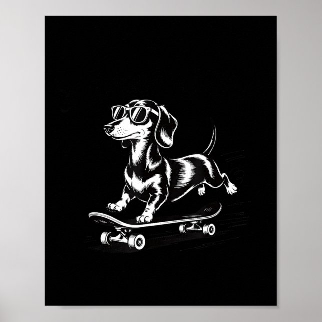 To Off Cause Kerfuffle Dachshund Skater Poster (Front)