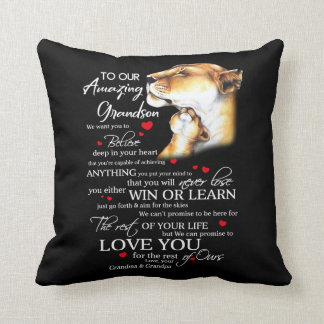 To Our Amazing Grandson Throw Pillow