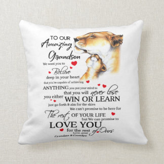 To Our Amazing Grandson Throw Pillow
