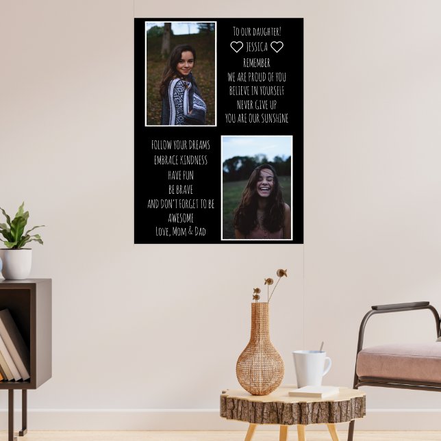 To Our Daughter Message Photo Collage Poster (Living Room 3)