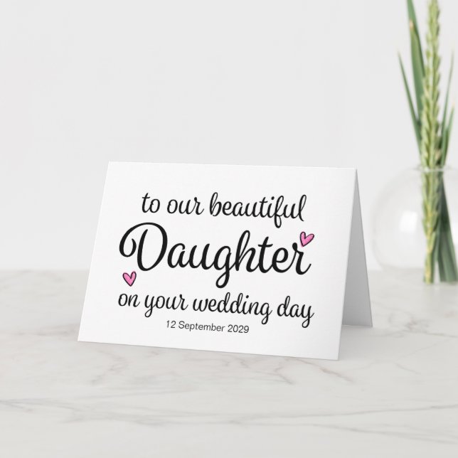 To Our Daughter on Her Wedding Day for Bride Card (Front)
