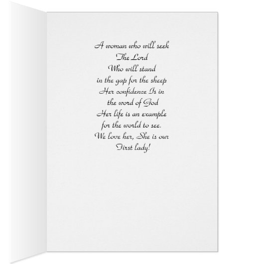 To Our First Lady (Inside (Right))