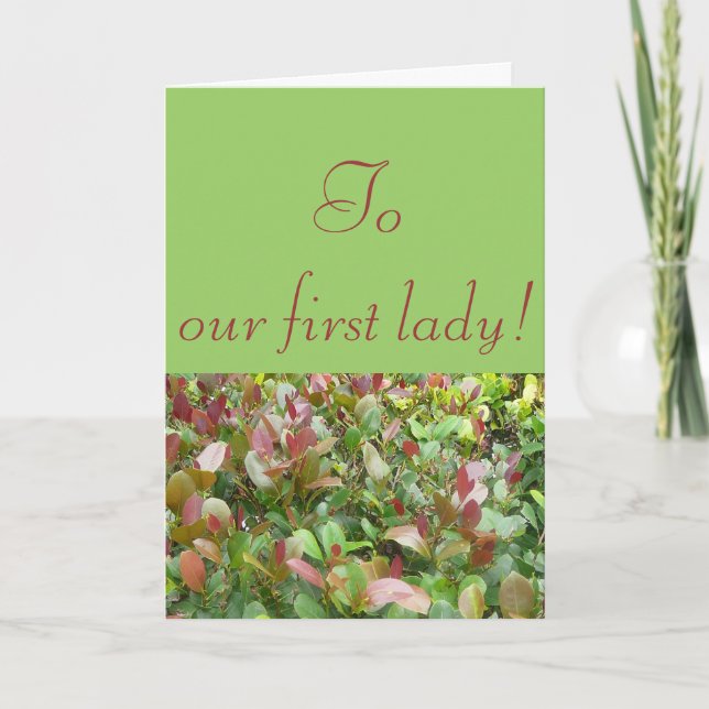 To our first lady letterpress thank you card (Front)