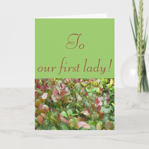 To our first lady thank you card