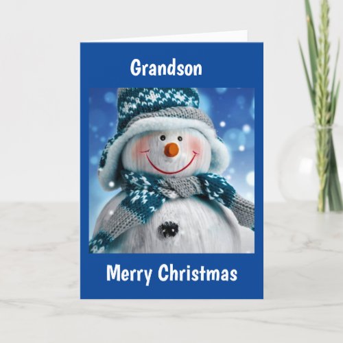 TO OUR GRANDSON HAVE FUN AT CHRISTMAS HOLIDAY CARD