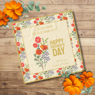 To Our Mom Elegant Wildflowers Gold Framed Scarf