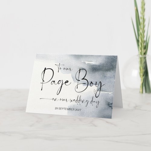 To Our Page Boy on Wedding Day Thank You Bride  Card