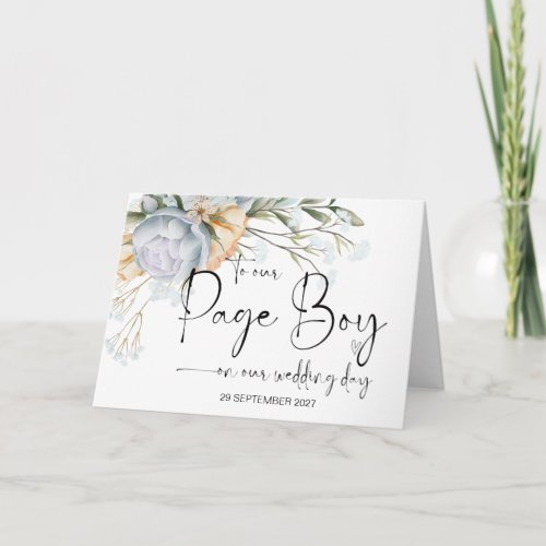 To Our Page Boy on Wedding Day Thank You Bride  Card